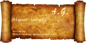 Aigner Gergő névjegykártya