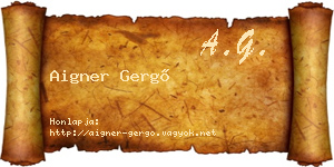 Aigner Gergő névjegykártya